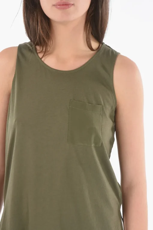 New Top Oversize con Taschino e Spacchi Laterali Donna T-Shirts E Tops