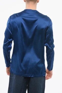 Fashion Top Pigiama A Maniche Lunghe Con Bottoni Uomo Intimo