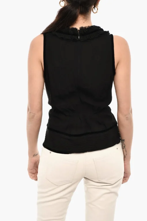 Top Scollo a V Trasparente con Fiocco>Dsquared2 Outlet