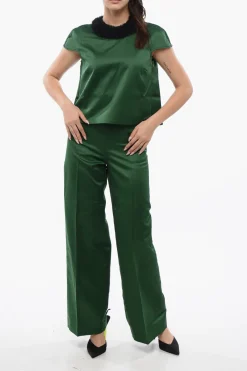 Sale Top Senza Maniche Con Colletto In Tulle Donna T-Shirts E Tops