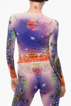 Top Sheer con Fantasia Astratta>Dsquared2 Hot
