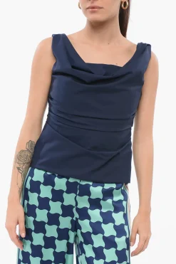 Clearance Top Smanicato Con Drappeggio Donna T-Shirts E Tops