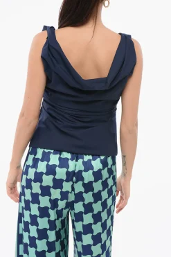 Clearance Top Smanicato Con Drappeggio Donna T-Shirts E Tops