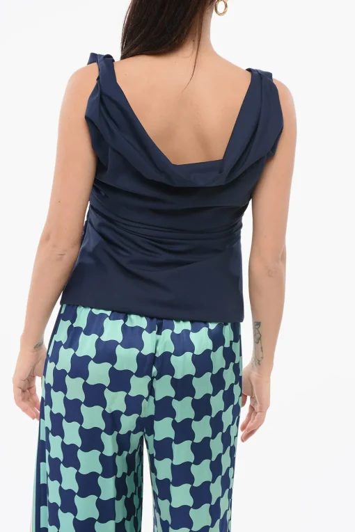 Clearance Top Smanicato Con Drappeggio Donna T-Shirts E Tops