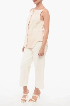 Top Smanicato In Misto Lino></noscript>Loulou Studio Hot