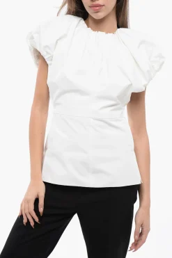 Sale Top Svasato con Maniche a Sbuffo Donna T-Shirts E Tops