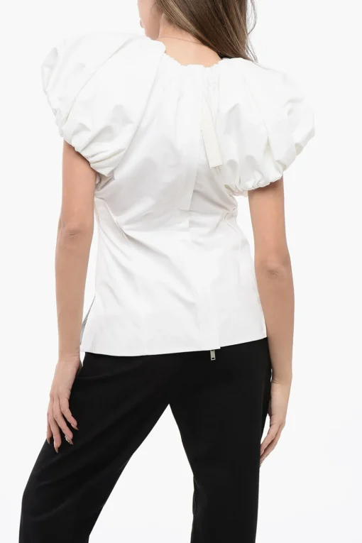 Sale Top Svasato con Maniche a Sbuffo Donna T-Shirts E Tops