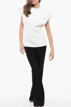 Sale Top Svasato con Maniche a Sbuffo Donna T-Shirts E Tops