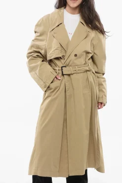 Online Trench Doppio Strato con Orlo Asimmetrico Donna Cappotti E Trench