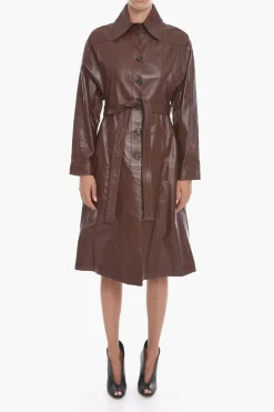 Discount Trench in Nappa con Cintura Donna Giubbotti