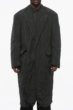 Fashion Trench in Nylon District Check con Design Tascabile Uomo Cappotti E Trench