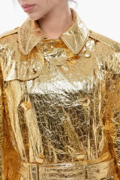 Trench in Tessuto Lamè Effetto Stropicciato></noscript>Dolce & Gabbana Best