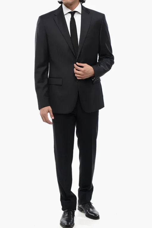 TREND Giacca a 2 Bottoni in Lana Vergine Due Spacchi Revers Classico>Corneliani Hot