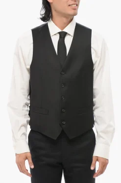TREND Gilet in Lana Vergine con Martingala Posteriore>Corneliani Fashion