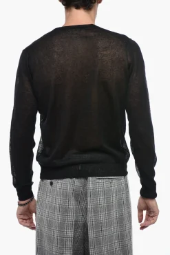 Best TREND Pullover In Misto Lino Con Collo a V Uomo Maglieria