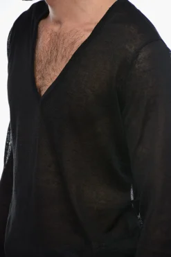 Best TREND Pullover In Misto Lino Con Collo a V Uomo Maglieria