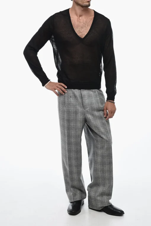 Best TREND Pullover In Misto Lino Con Collo a V Uomo Maglieria