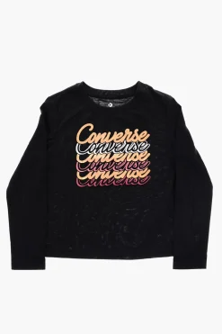 T-shirt a Manica Lunga con Logo Stampato>Converse KIDS Fashion