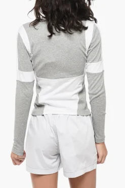 Clearance T-Shirt A Manica Lunga CUT FITTED Con Tessuti A Contrasto Donna T-Shirts E Tops