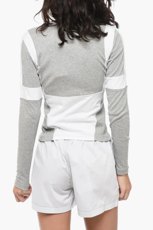 Clearance T-Shirt A Manica Lunga CUT FITTED Con Tessuti A Contrasto Donna T-Shirts E Tops