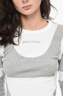 Clearance T-Shirt A Manica Lunga CUT FITTED Con Tessuti A Contrasto Donna T-Shirts E Tops