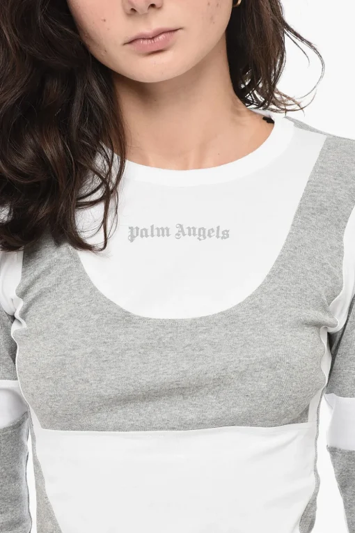 Clearance T-Shirt A Manica Lunga CUT FITTED Con Tessuti A Contrasto Donna T-Shirts E Tops