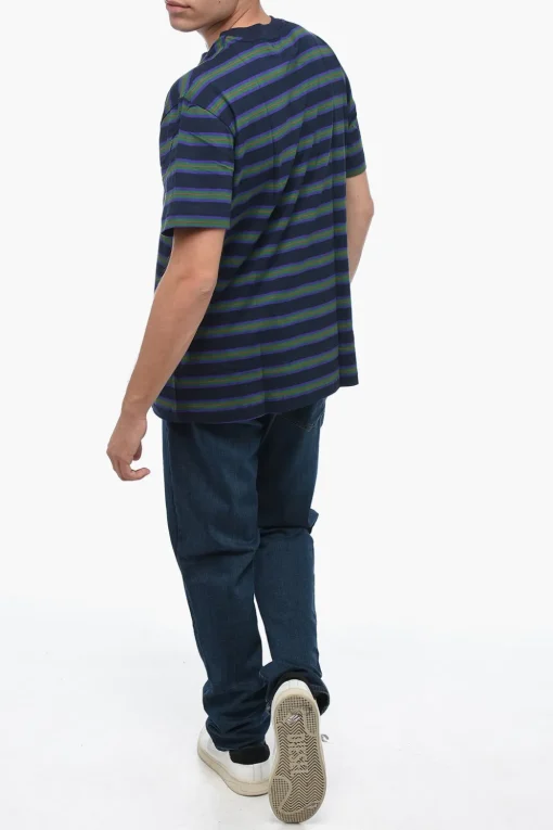 Fashion T-shirt A Maniche Corte Con Stampa A Righe Uomo T-Shirt