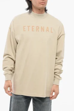 Clearance T-Shirt a Maniche Lunghe ETERNAL con Logo Floccato Uomo T-Shirt