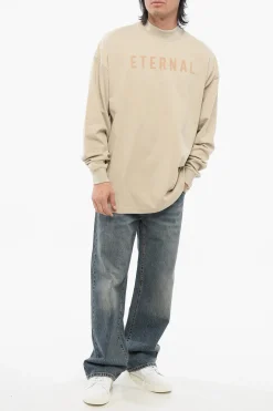 Clearance T-Shirt a Maniche Lunghe ETERNAL con Logo Floccato Uomo T-Shirt