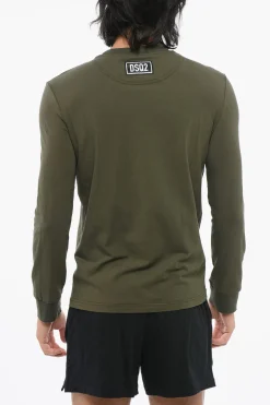Fashion T-Shirt a Maniche Lunghe in Misto Cotone Uomo Intimo
