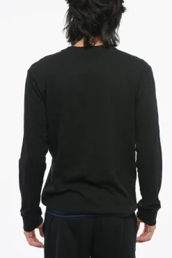 T-Shirt a Maniche Lunghe in Cotone Stretch con Elastici a Contrasto>Dsquared2 New