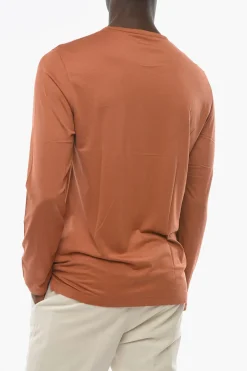 New T-shirt a Maniche Lunghe in Seta Uomo T-Shirt
