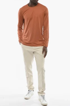 New T-shirt a Maniche Lunghe in Seta Uomo T-Shirt