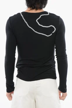T-shirt A Maniche Lunghe NECKLACE Stampata>Off-White Outlet