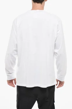 Fashion T-Shirt a Maniche Lunghe Skater Fit con Stampa Logo Uomo T-Shirt