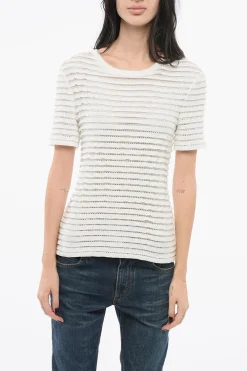 Best T-shirt a Righe con Strass Donna T-Shirts E Tops