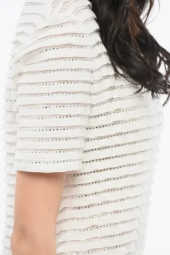 Best T-shirt a Righe con Strass Donna T-Shirts E Tops