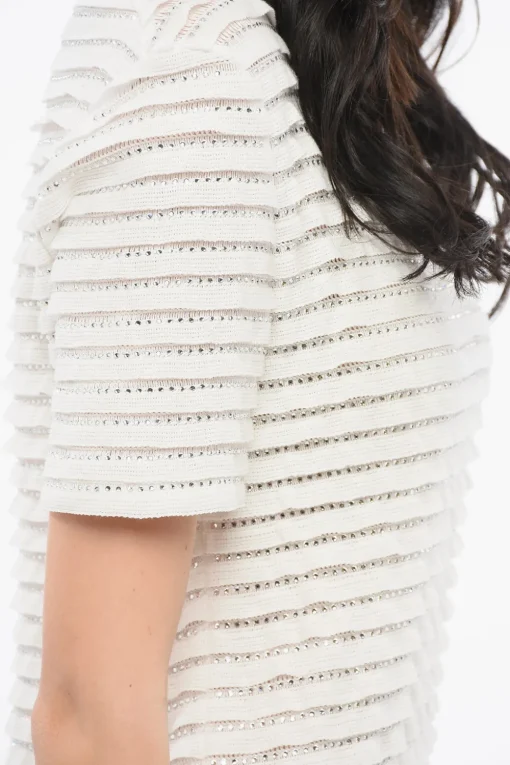 Best T-shirt a Righe con Strass Donna T-Shirts E Tops