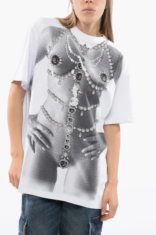 T-shirt BERDI Oversized con Stampa Trompe l'oeil>John Richmond Sale