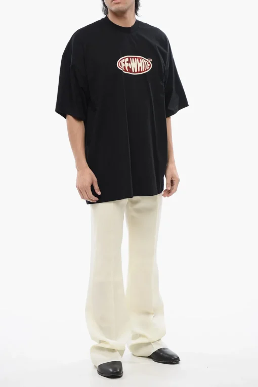T-Shirt Con Logo Abbellito In Strass>Off-White Outlet
