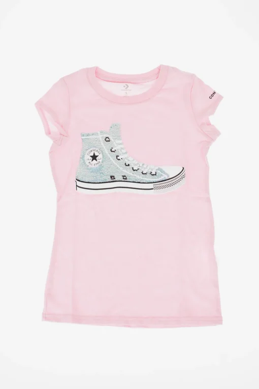 T-shirt con Paillettes>Converse KIDS New
