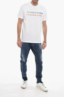 Fashion T-Shirt Cool Fit con Logo Effetto Glitter Uomo T-Shirt