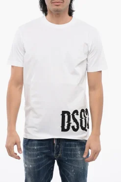 T-Shirt Cool Fit in Cotone con Logo Stampato>Dsquared2 Discount