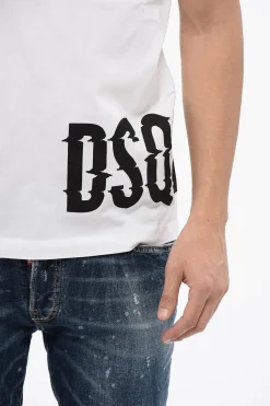 T-Shirt Cool Fit in Cotone con Logo Stampato></noscript>Dsquared2 Discount