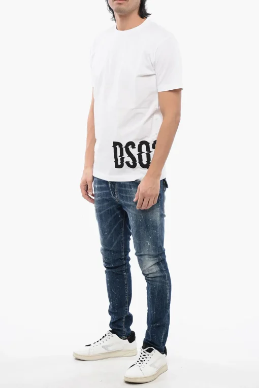 T-Shirt Cool Fit in Cotone con Logo Stampato>Dsquared2 Discount