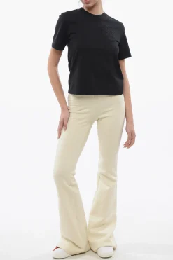 T-shirt Crop Con Logo Ricamato></noscript>Palm Angels Best