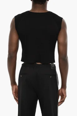 T-shirt Crop con Stampa Logo a Contrasto>Dsquared2 Hot