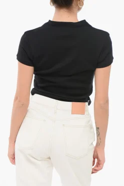 T-Shirt Cropped Fit con Design a Portafoglio>Coperni Discount