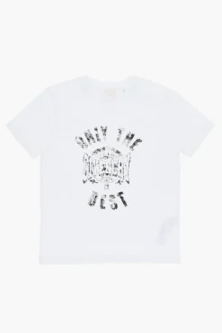 Outlet T-Shirt Gircollo in Tinta Unita con Stampa Frontale Bambino Abbigliamento