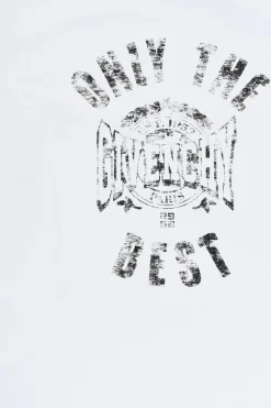 Outlet T-Shirt Gircollo in Tinta Unita con Stampa Frontale Bambino Abbigliamento